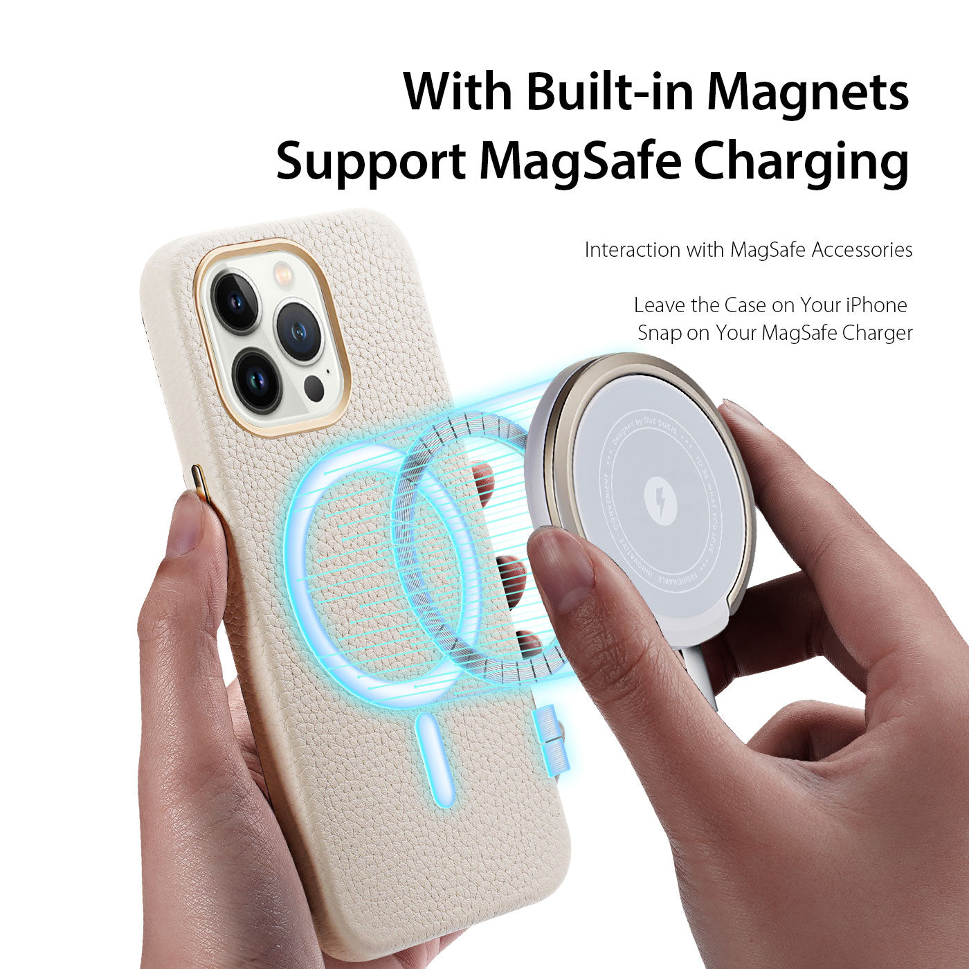 iPhone Leather Case with MagSafe White