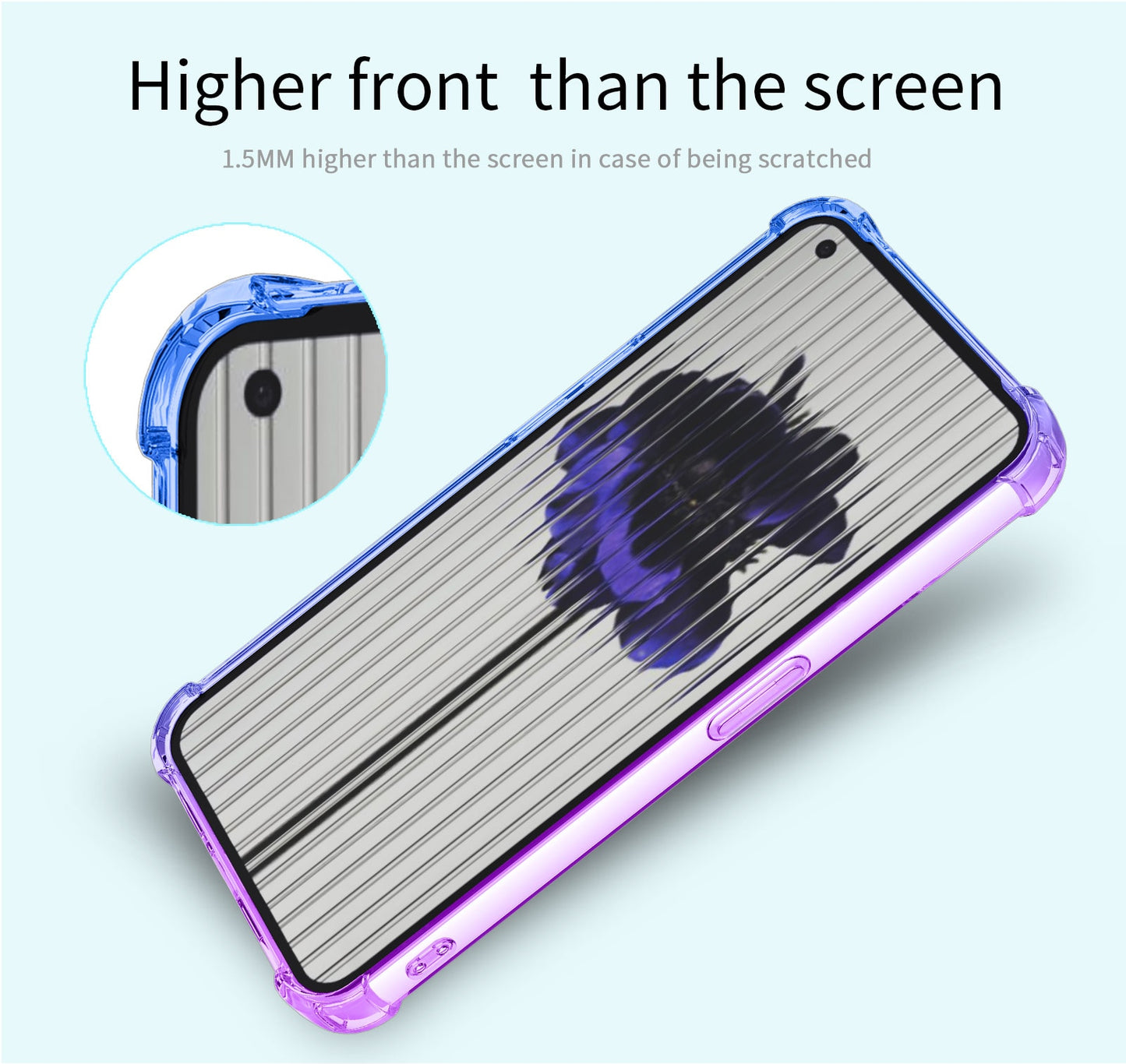 Phone Case For Nothing Phone 1 Clear Cute Gradient Slim Anti Scratch Flexible TPU Shockproof Cover for Nothing Phone (1)